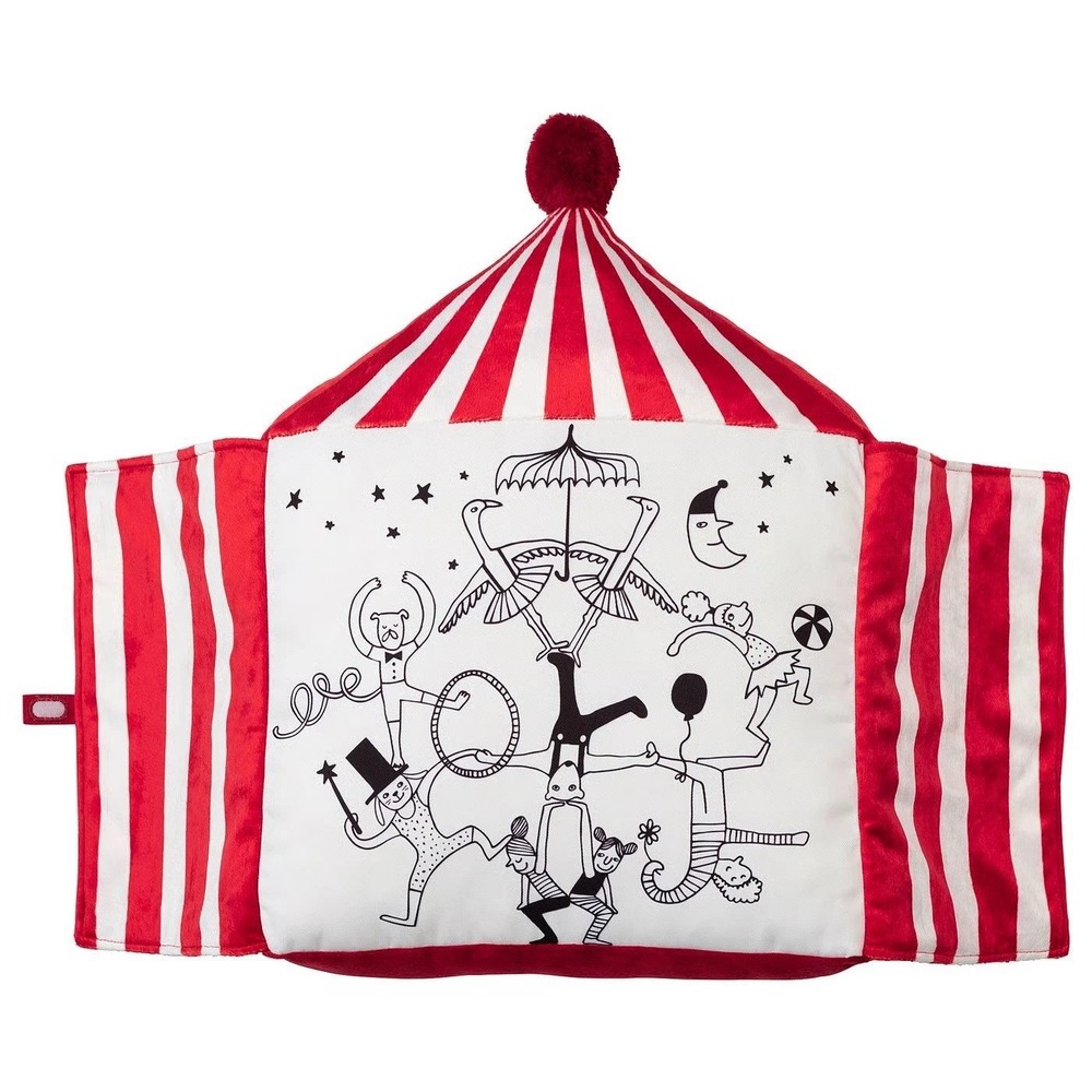 IKEA BUSENKEL Cushion Circus Tent Shape Red/White Pillow 19x15" New 505.231.86